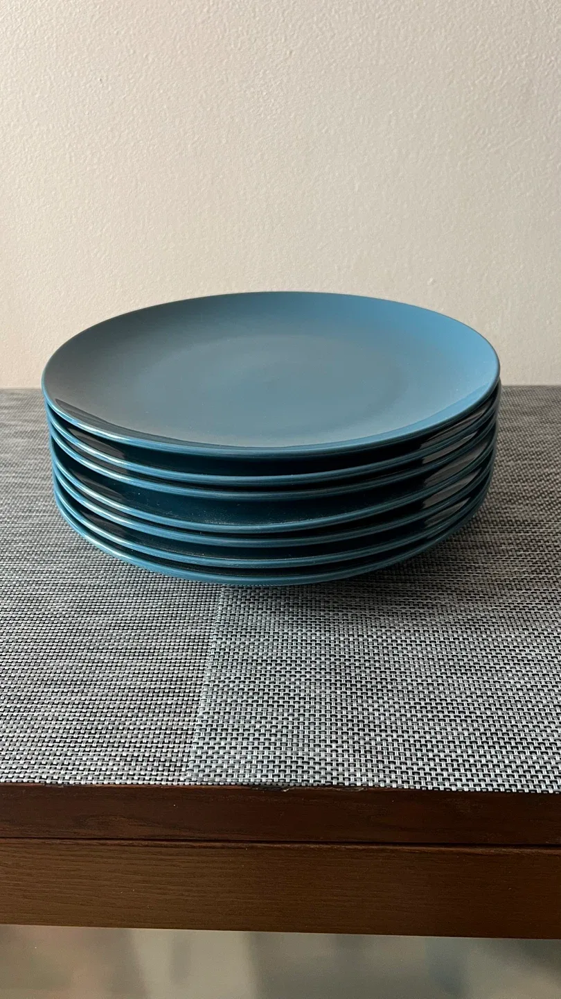 Discontinued Fargrik - Set of 7 IKEA  10.5” Stoneware Plates