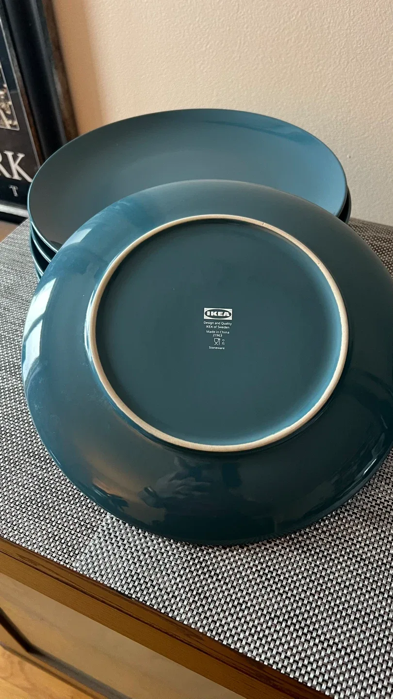 Set of 7 IKEA Fargrik 10.5” Stoneware Plates-Discontinued Style image indicator(2)