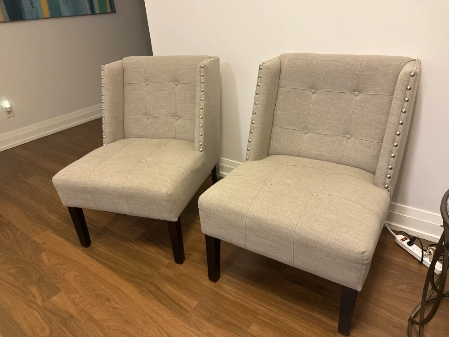 Set of 2 Accent Chairs - Beige