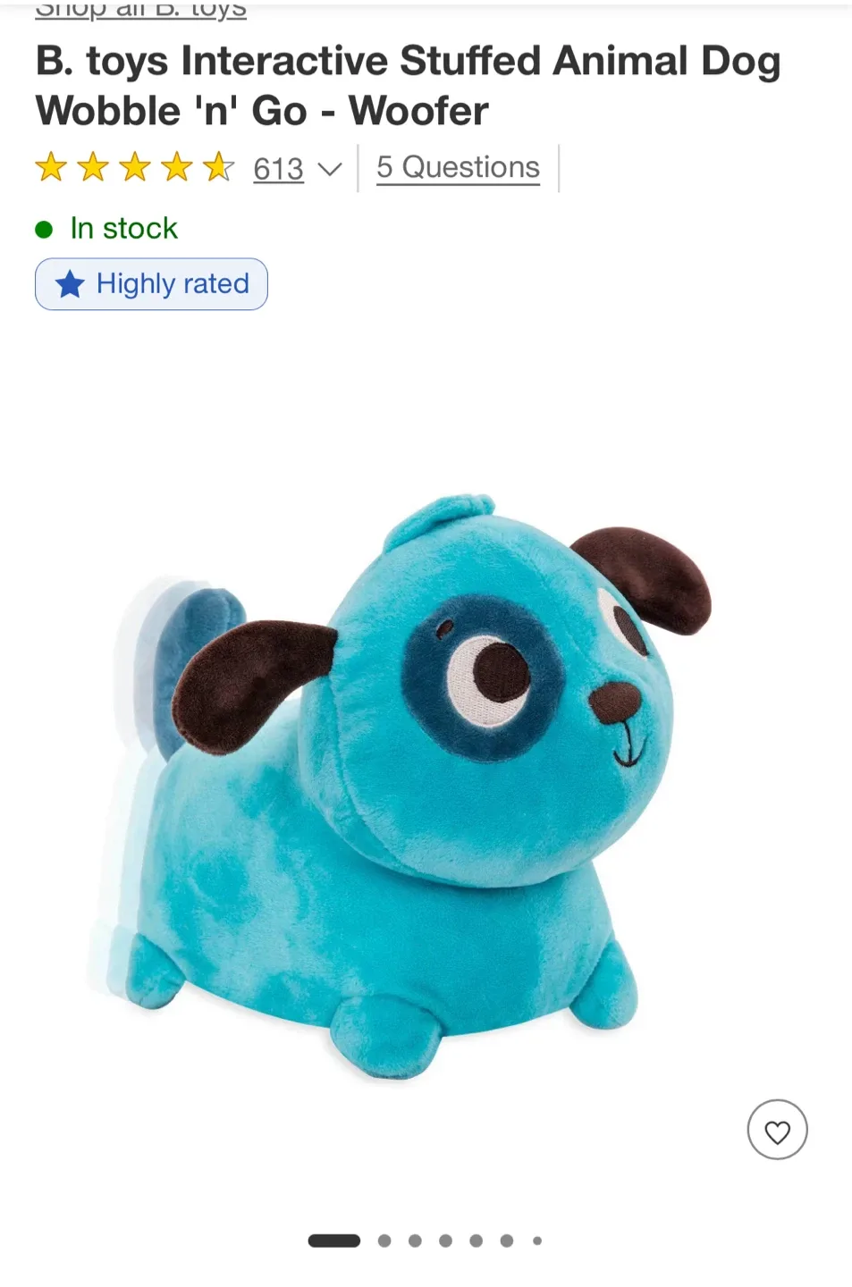 BRAND NEW Wobble 'n' Go Interactive Plush Dog