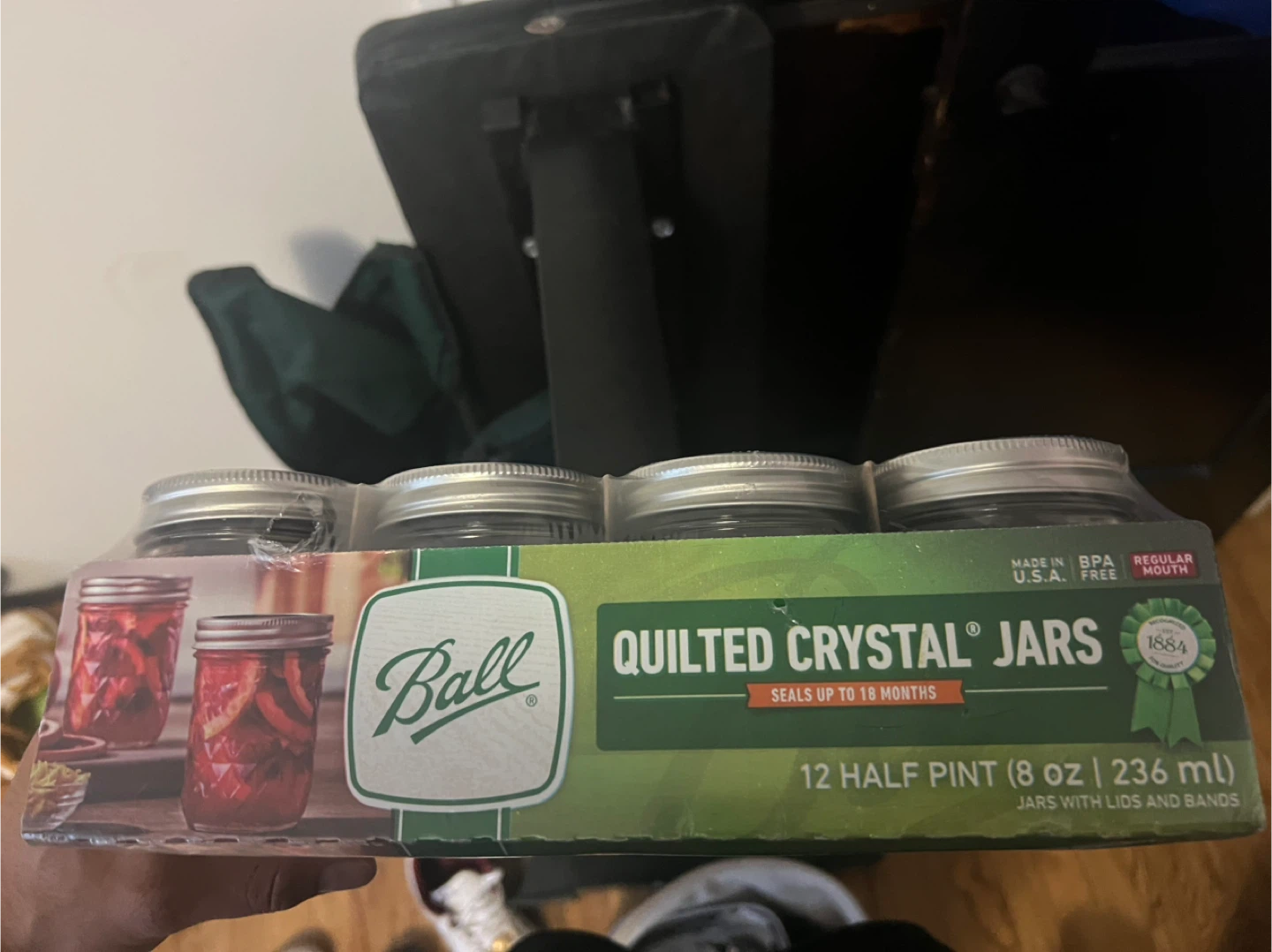 Ball Quilted Crystal Jars - 12 Half Pint Jars - photo 2