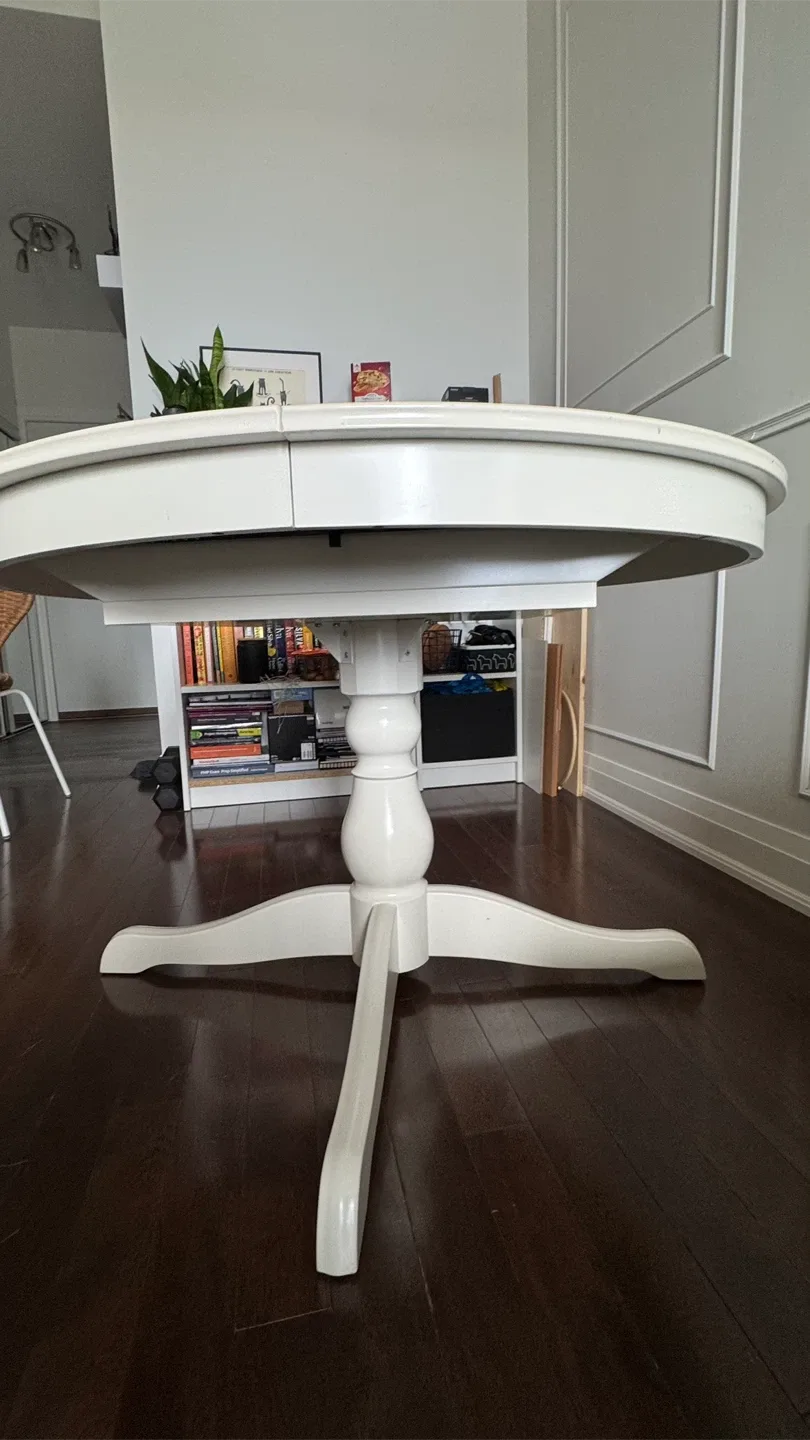 IKEA Round White Extendable Dining Table