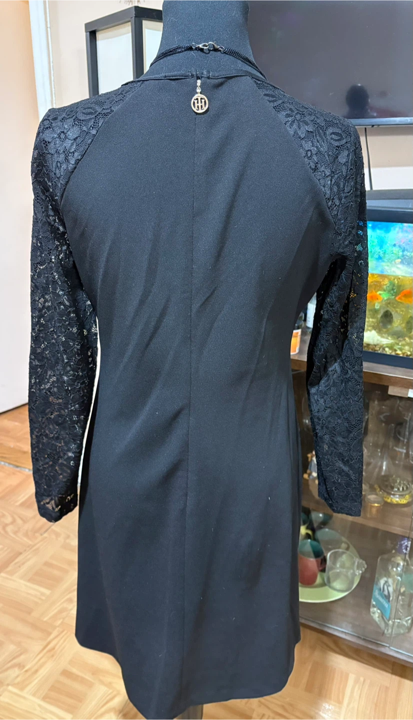 Tommy Hilfiger Black Lace Sleeve Dress - Size 6 - photo 3