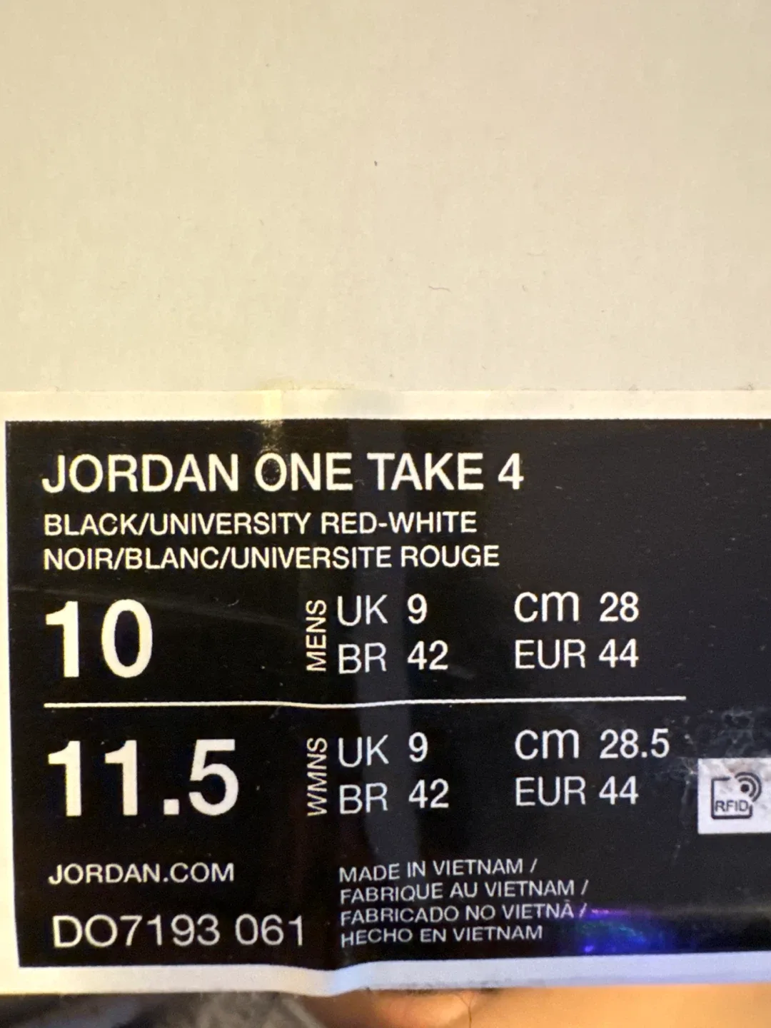 Jordan One Take 4 Black/Red, Size 10 US image indicator(4)