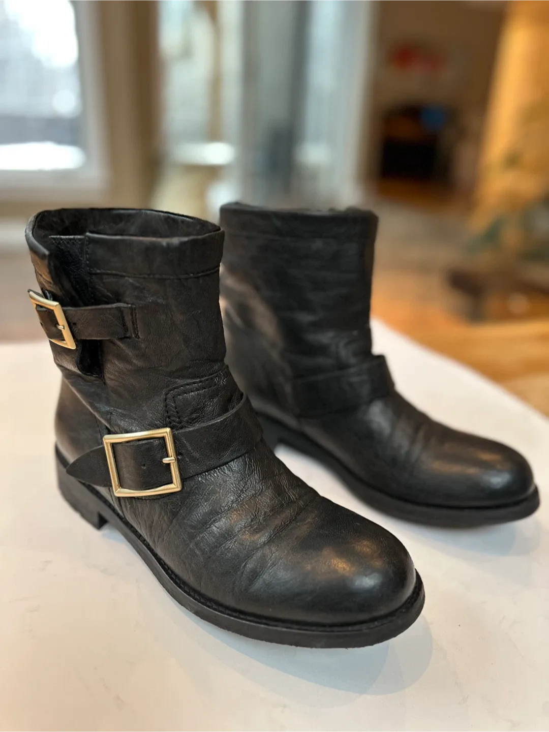 JIMMY CHOO authentic women’s  Moto Boots Sz. EUR 39/ US 8-8.5
