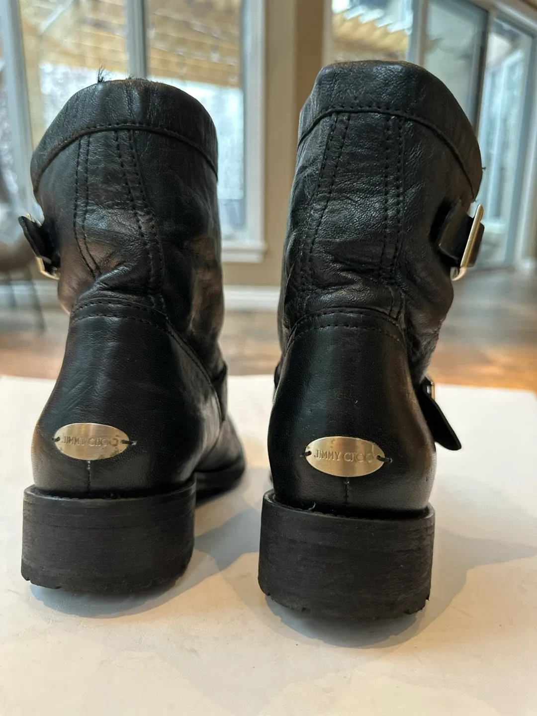 JIMMY CHOO authentic women’s  Moto Boots Sz. EUR 39/ US 8-8.5 image indicator(5)