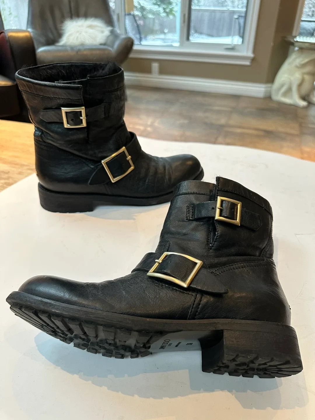 JIMMY CHOO authentic women’s  Moto Boots Sz. EUR 39/ US 8-8.5 image indicator(8)