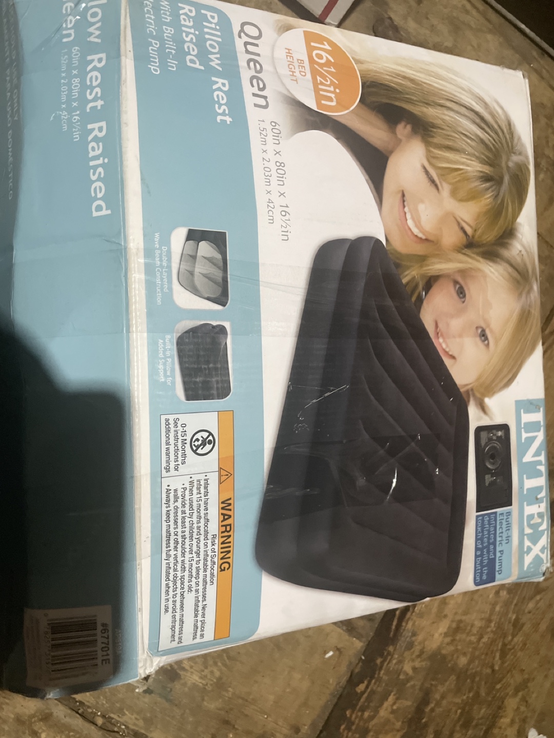 Intex Queen Pillow Rest Raised Air Mattress - New in Box