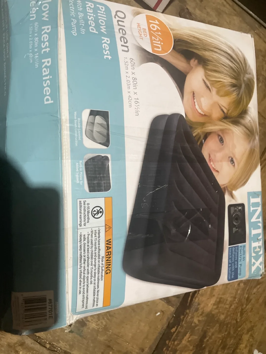 Intex Queen Pillow Rest Raised Air Mattress - New in Box