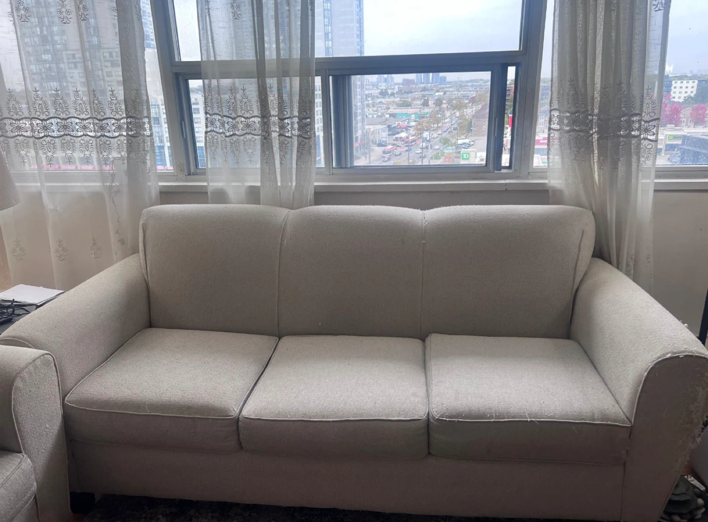 Beige 3-Seater Sofa - photo 2