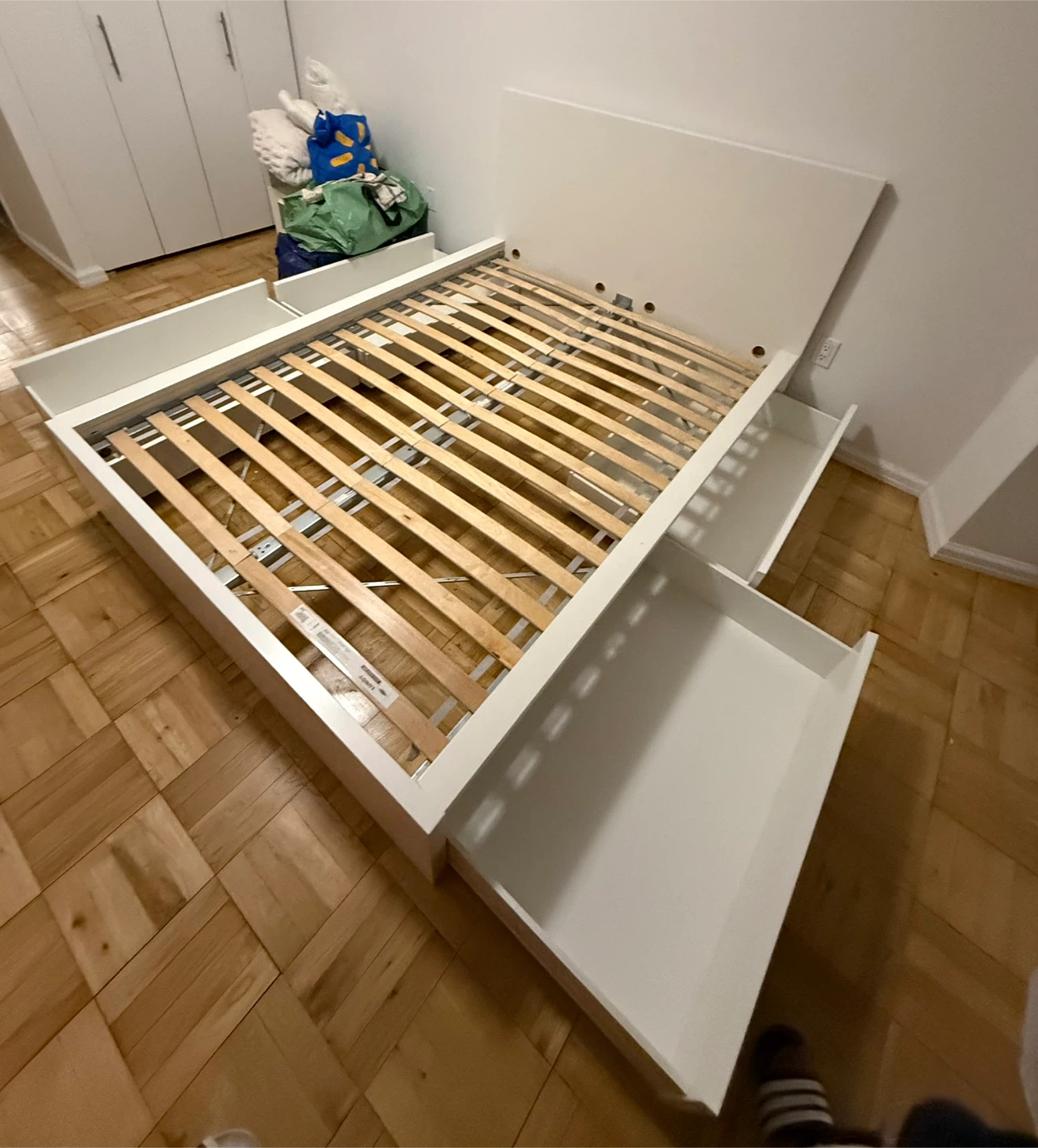 IKEA MALM Full Bed Frame (White) with 4 Storage Drawers - photo 4