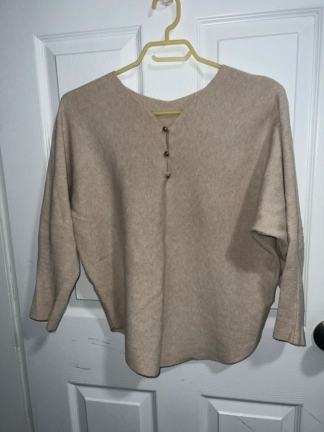 Tan Button-Down Sweater (Size Small)