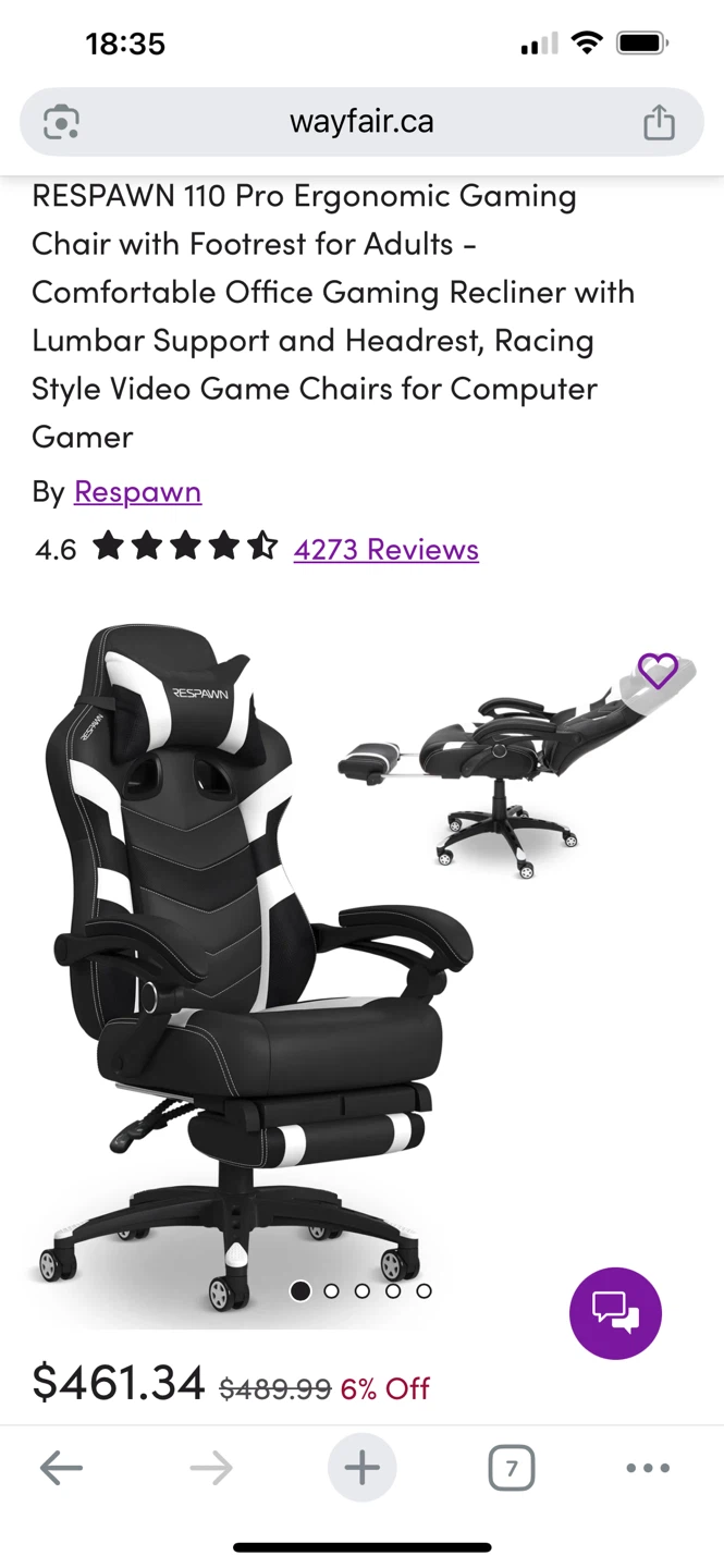 Reclining Gaming Chair – (Pickup at Liberty Village) - photo 3