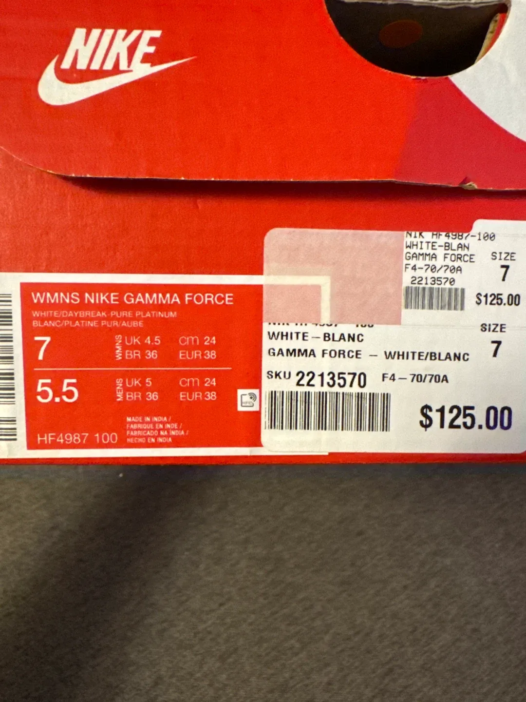 Nike Gamma Force Women's White/Purple, Size 7 image indicator(5)