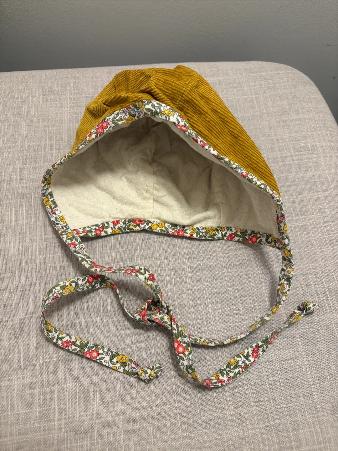 Baby Bonnet - Mustard Corduroy