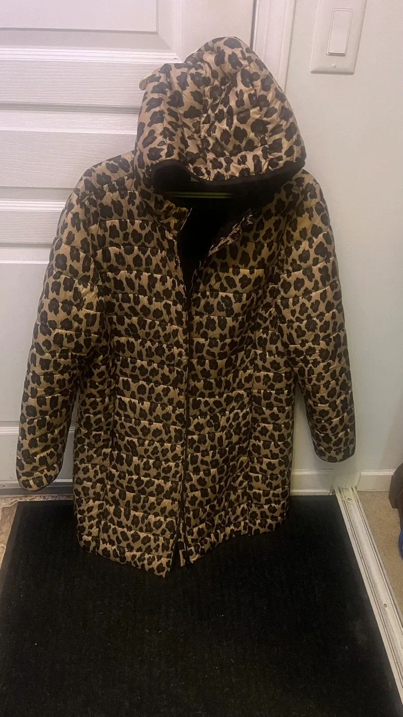Leopard Print Puffer Jacket