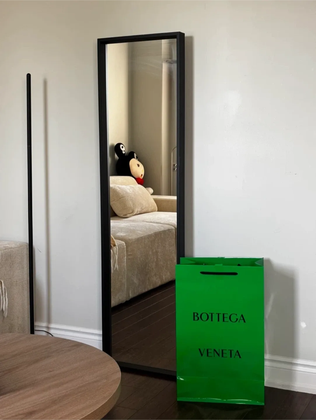 2 Modern Black Full-Length Mirrors - (40x150cm)