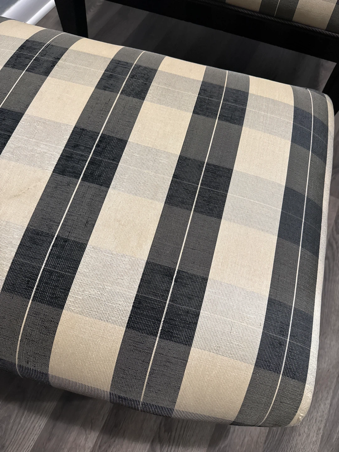 Accent Chair with Ottoman - Plaid Pattern - photo 2