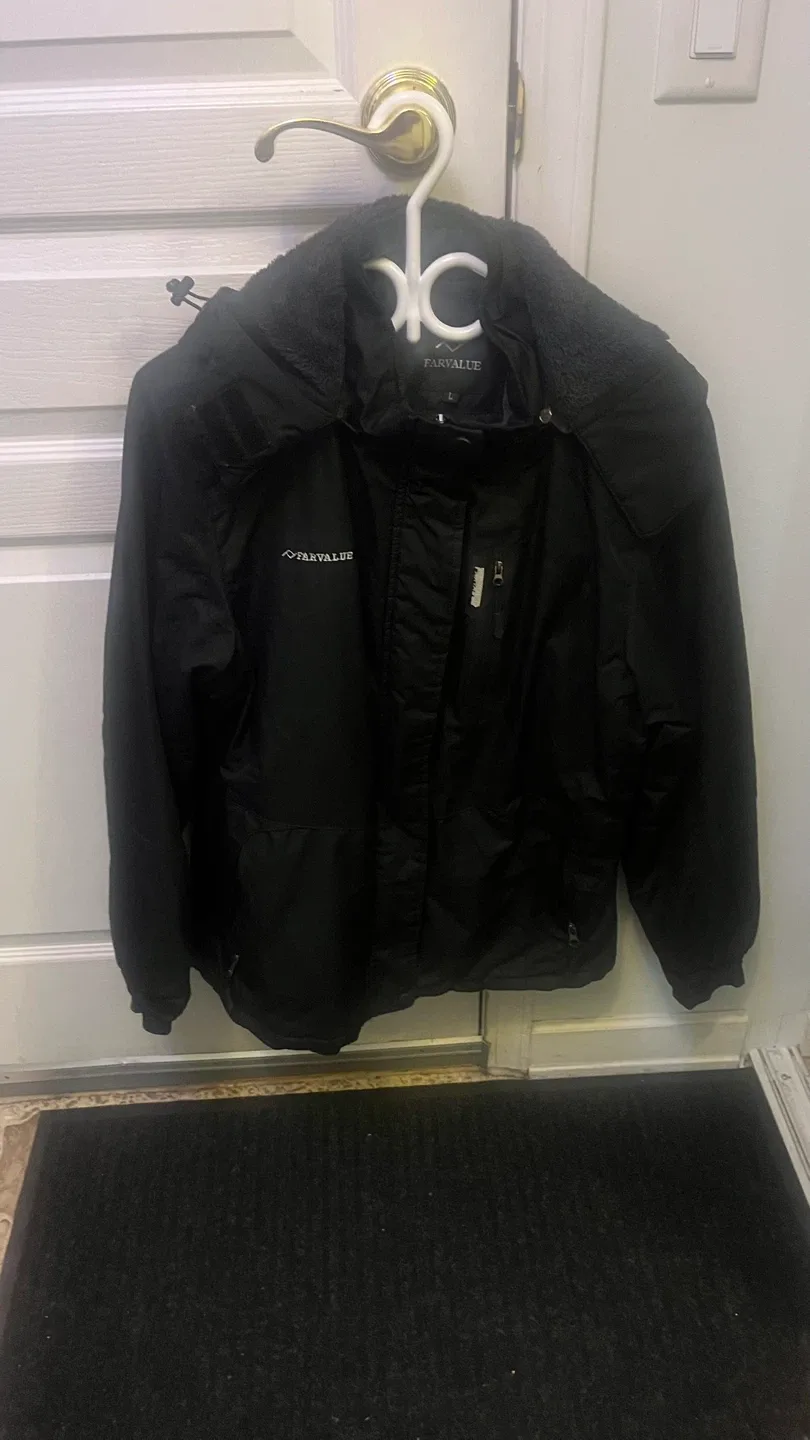 Farvalue Black Winter Jacket - Size L
