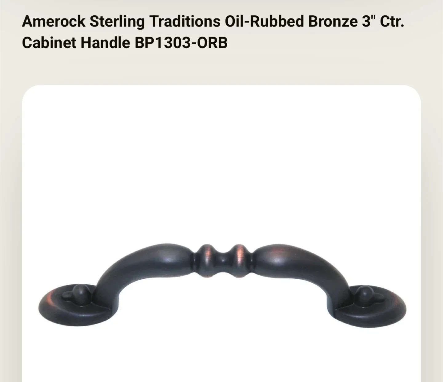 Amerock Sterling Traditions Cabinet Handle (3) Brand New