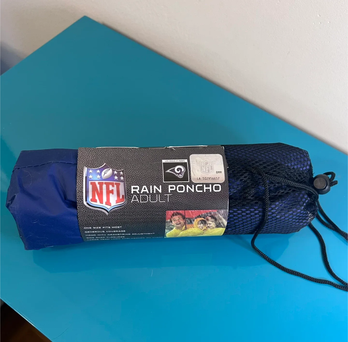 🏈NEW NFL Los Angeles Rams Adult Rain Poncho – Navy