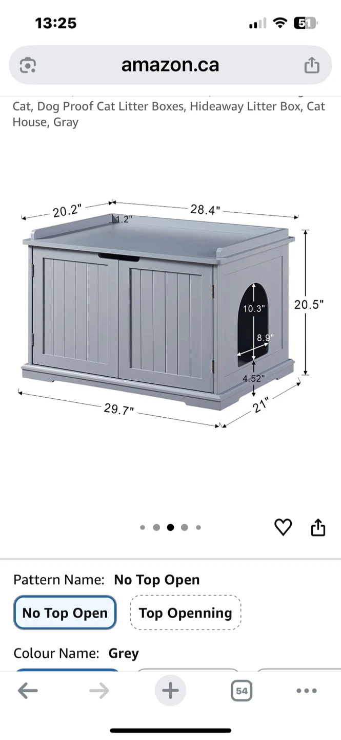 Unipaws Cat Litter Box Enclosure - Grey - photo 3