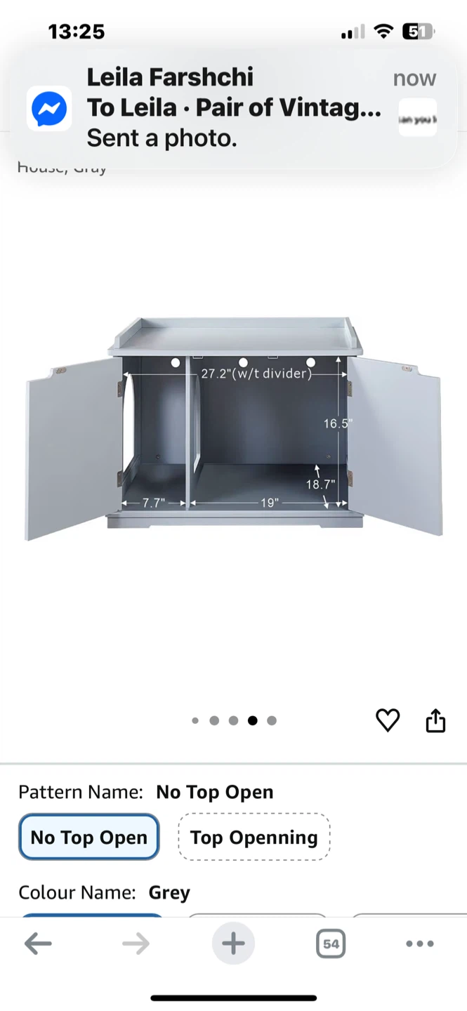 Unipaws Cat Litter Box Enclosure - Grey - photo 4