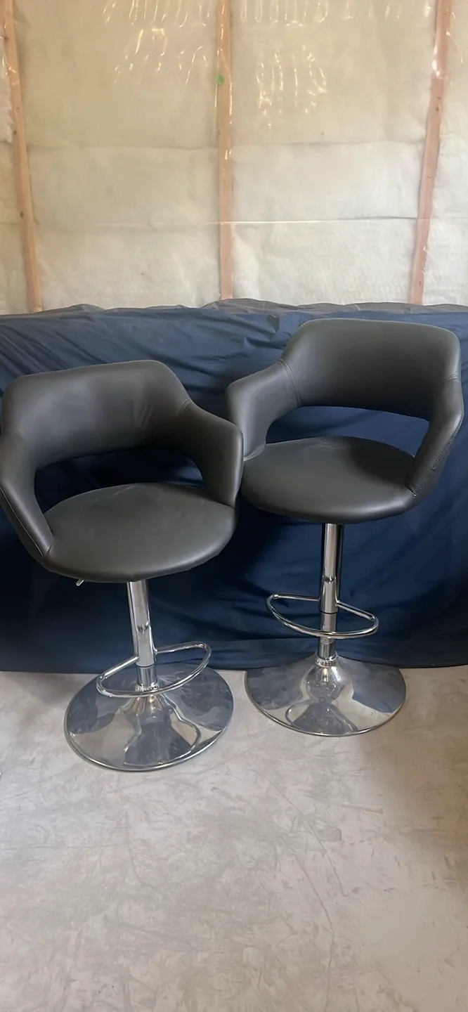 Set of 2 Grey Bar Stools