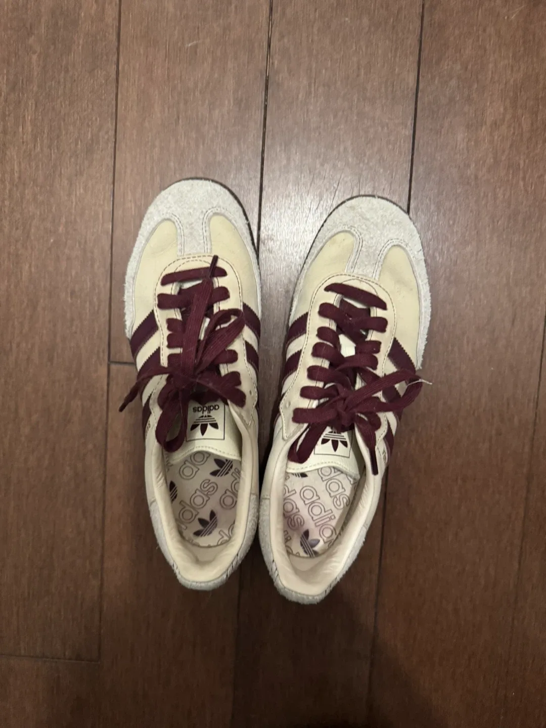 Adidas Cream & Burgundy Sneakers