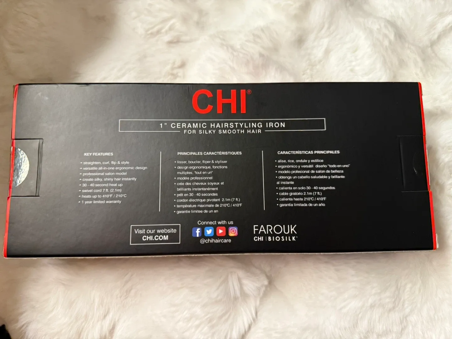 CHI 1" Ceramic Hairstyling Iron - Pink, New in Box image indicator(2)
