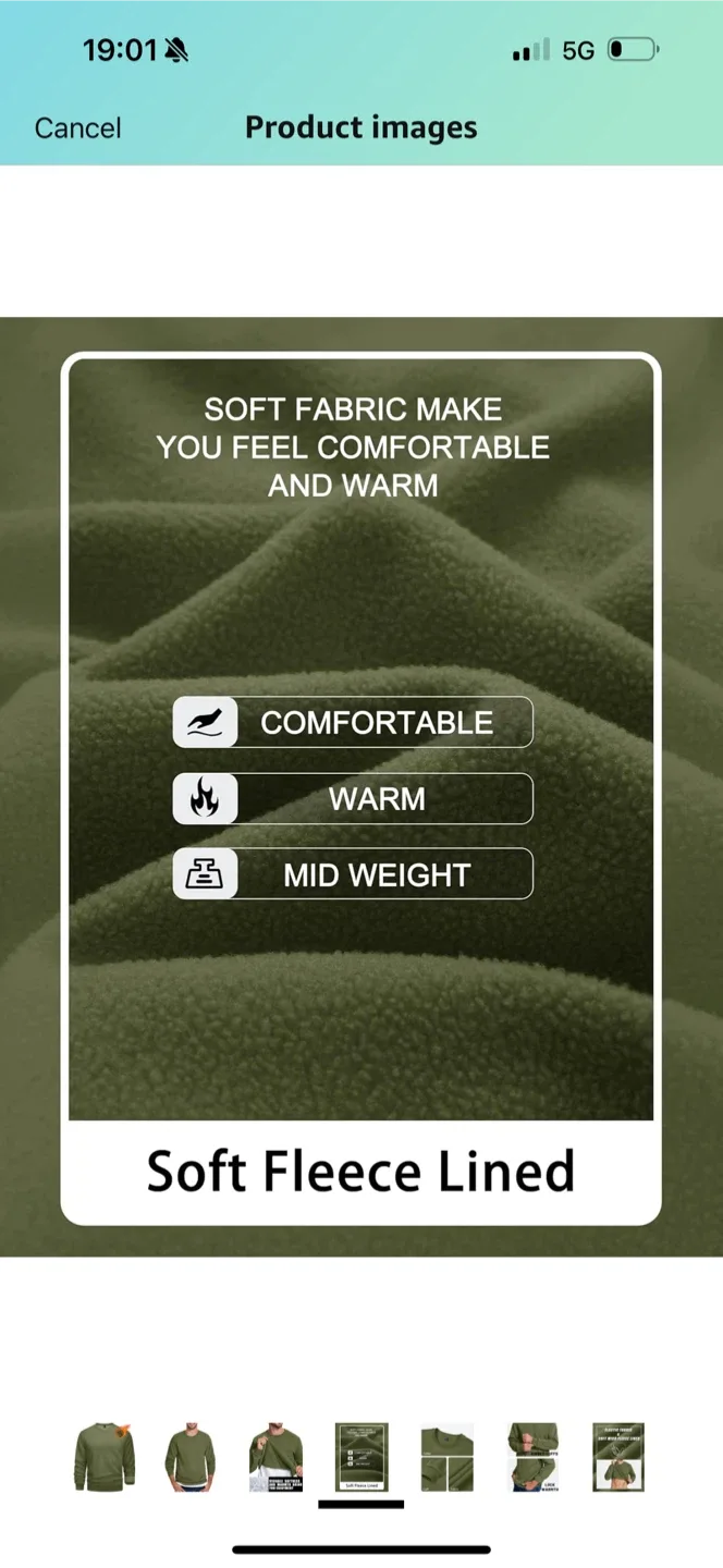 Olive Green Soft Fleece Lined Sweatshirt image indicator(4)