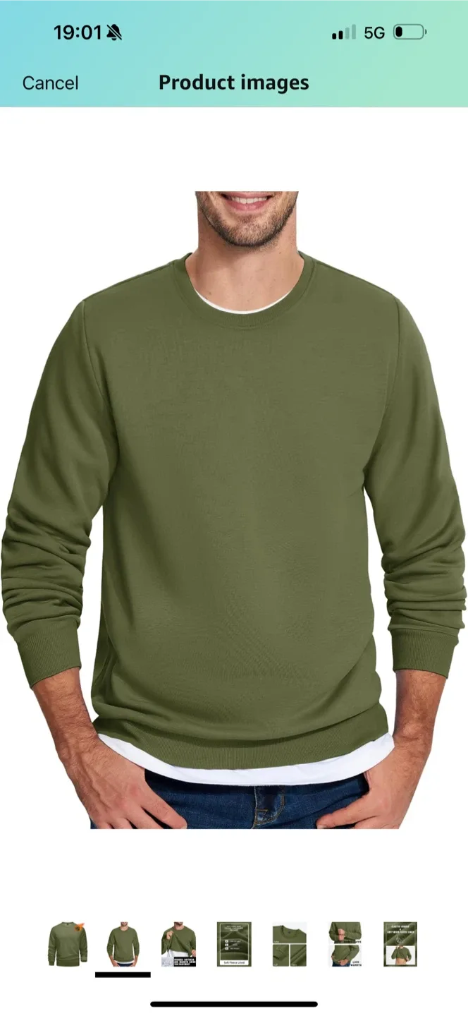 Olive Green Soft Fleece Lined Sweatshirt image indicator(2)