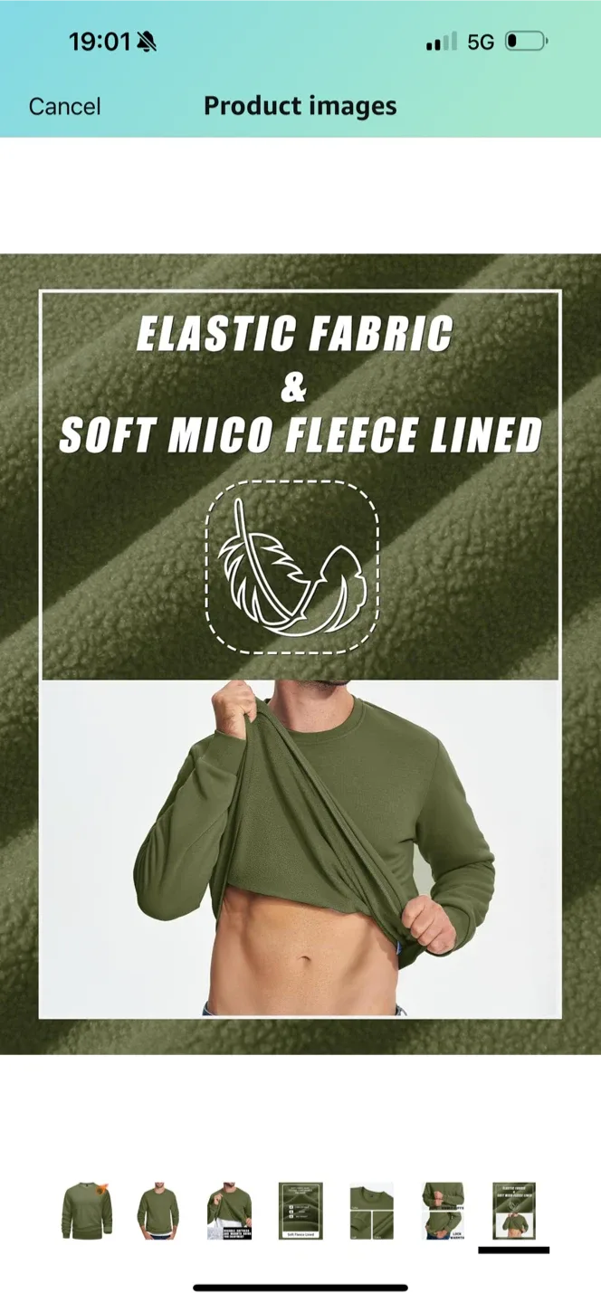 Olive Green Soft Fleece Lined Sweatshirt image indicator(7)