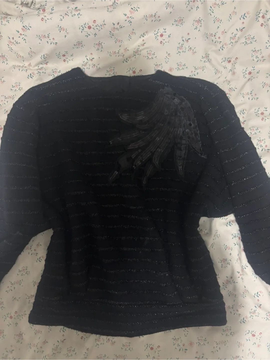 Vintage Black Embellished Sweater