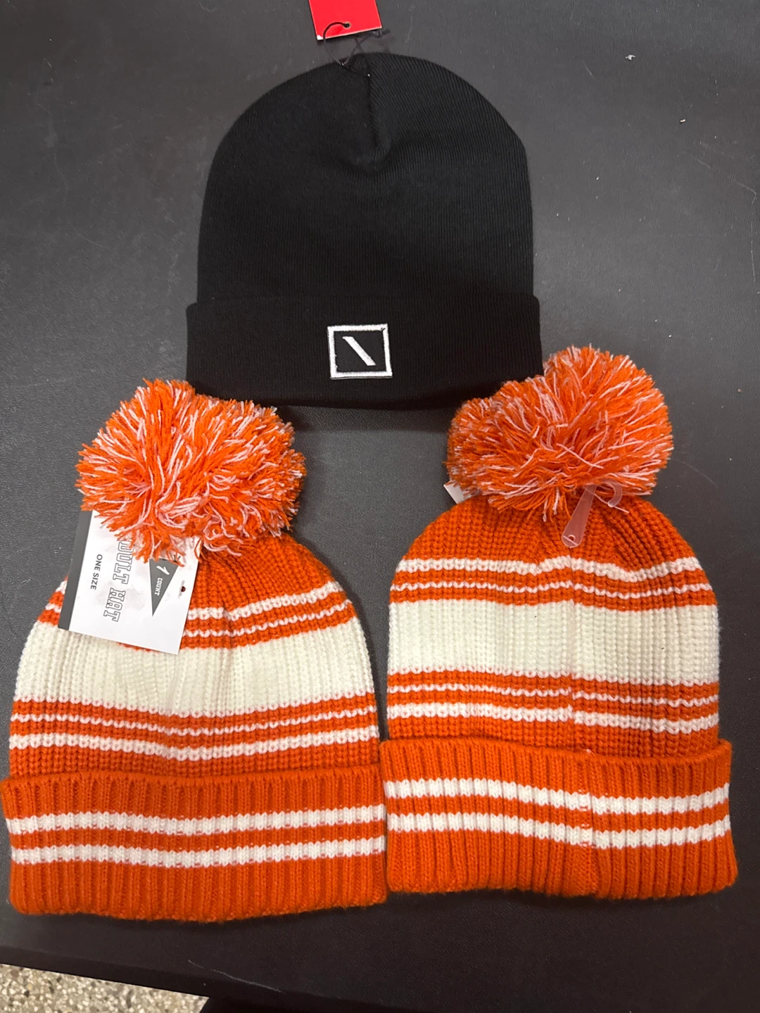 Buck Set Beanies - Black & Orange/White - photo 3