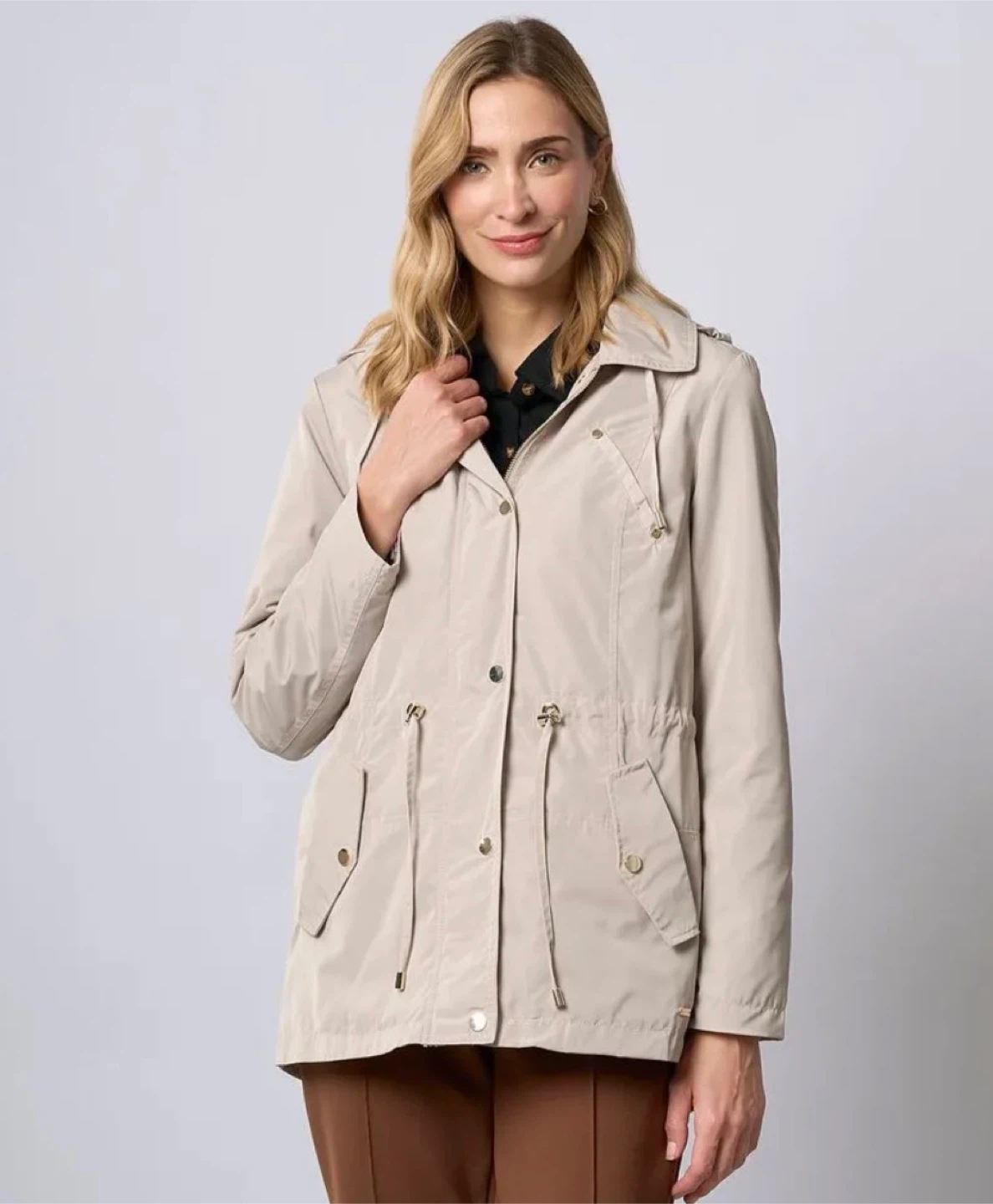 Charter Club Beige Hooded Water Resistant Jacket - photo 2