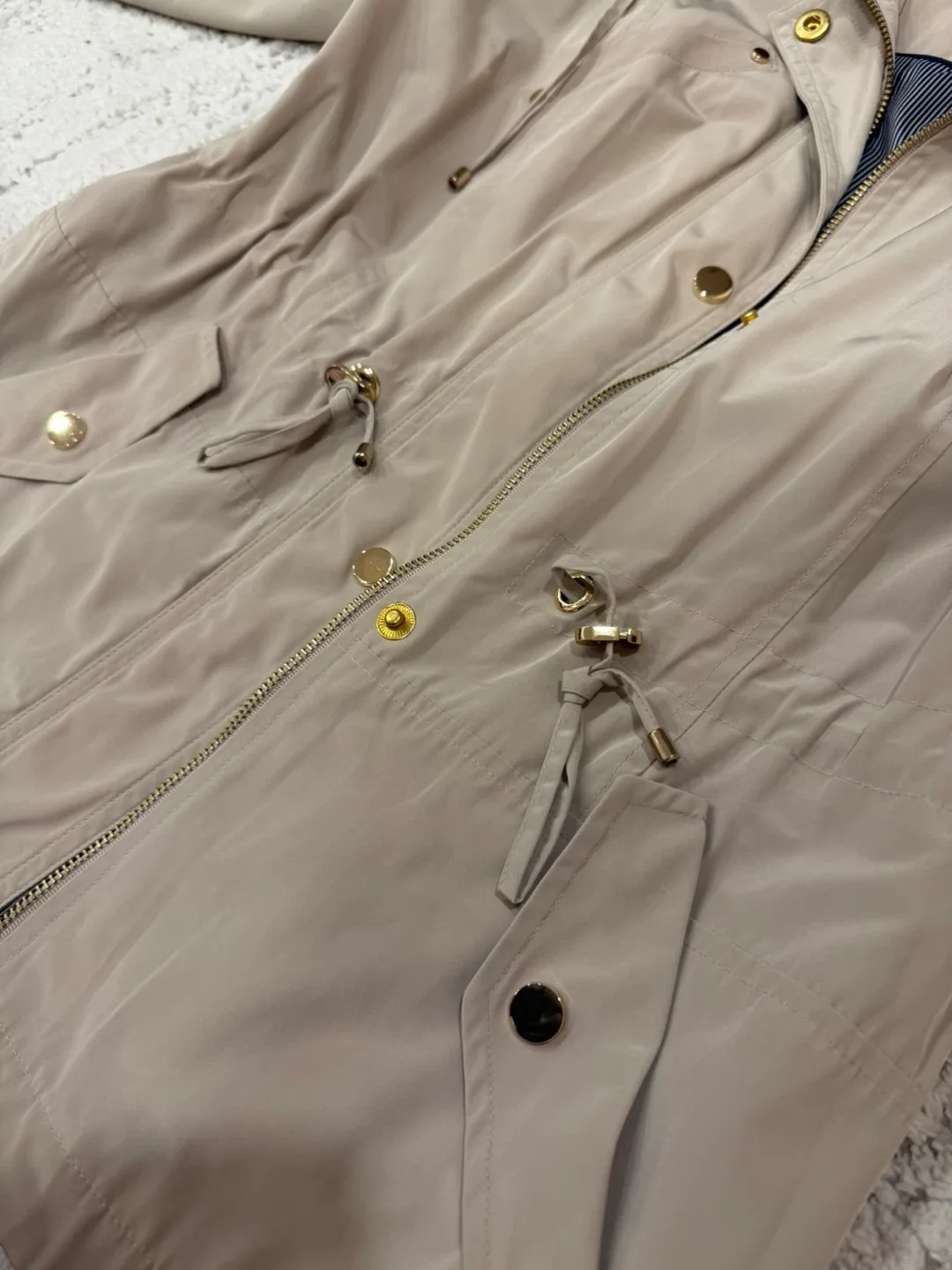 Charter Club Beige Hooded Water Resistant Jacket image indicator(8)