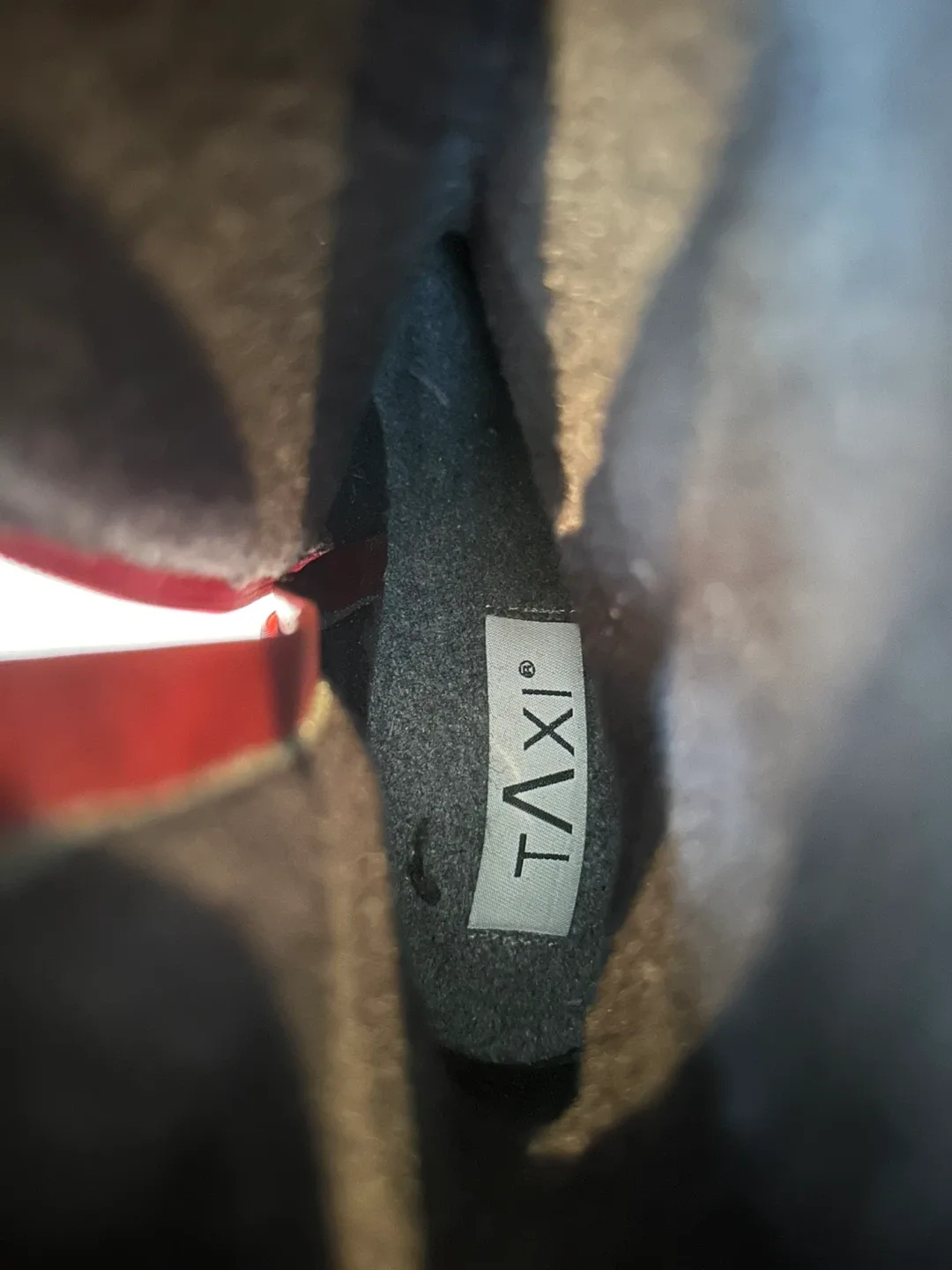 TAXI Burgundy Leather Boots with Knit Detail Sz.  8  LIKE NEW image indicator(7)