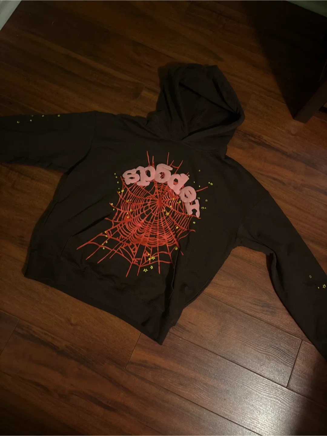 Sp5der hoodie-brown-small