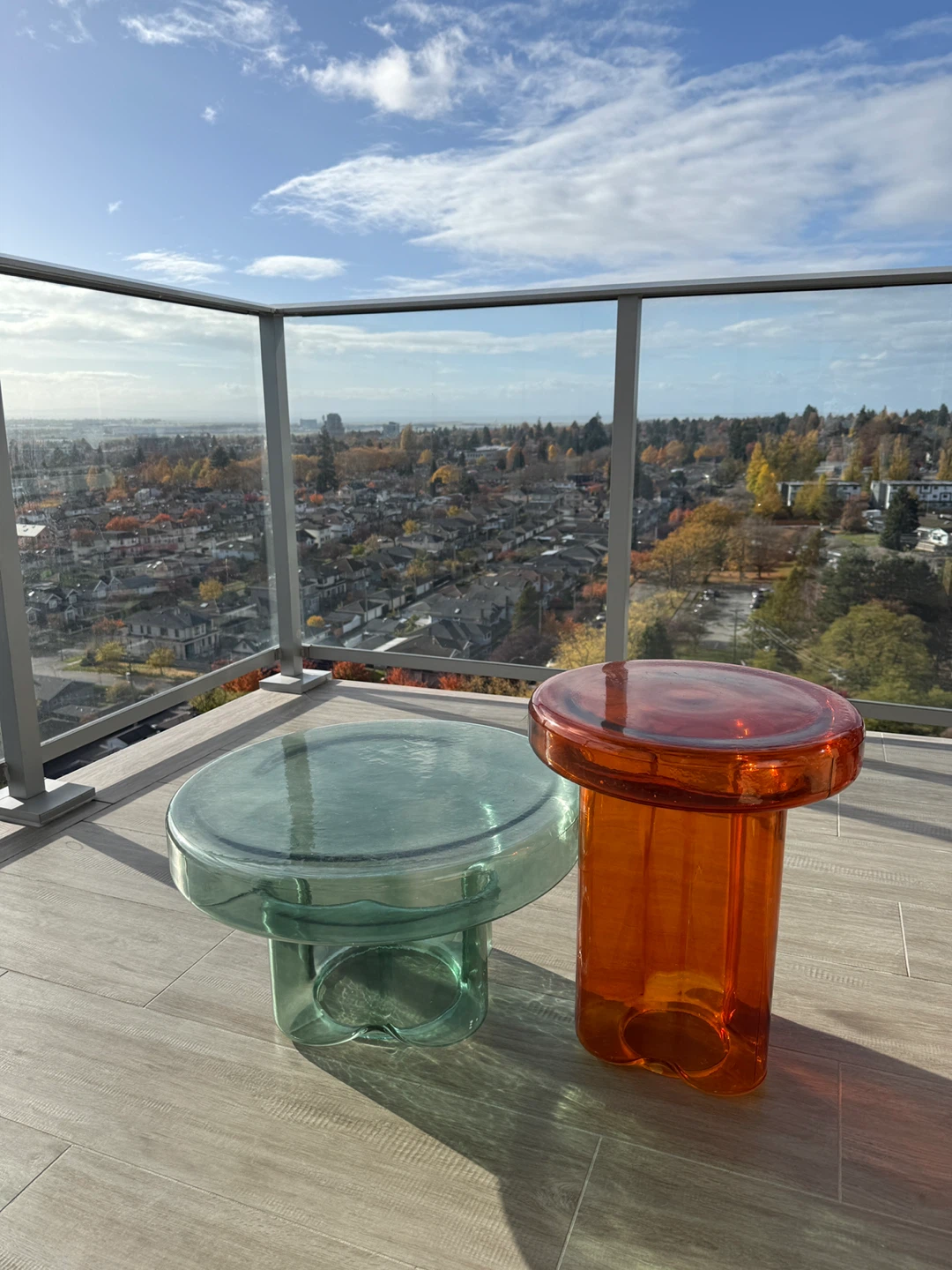 Orange & Green Glass Side Tables - photo 2