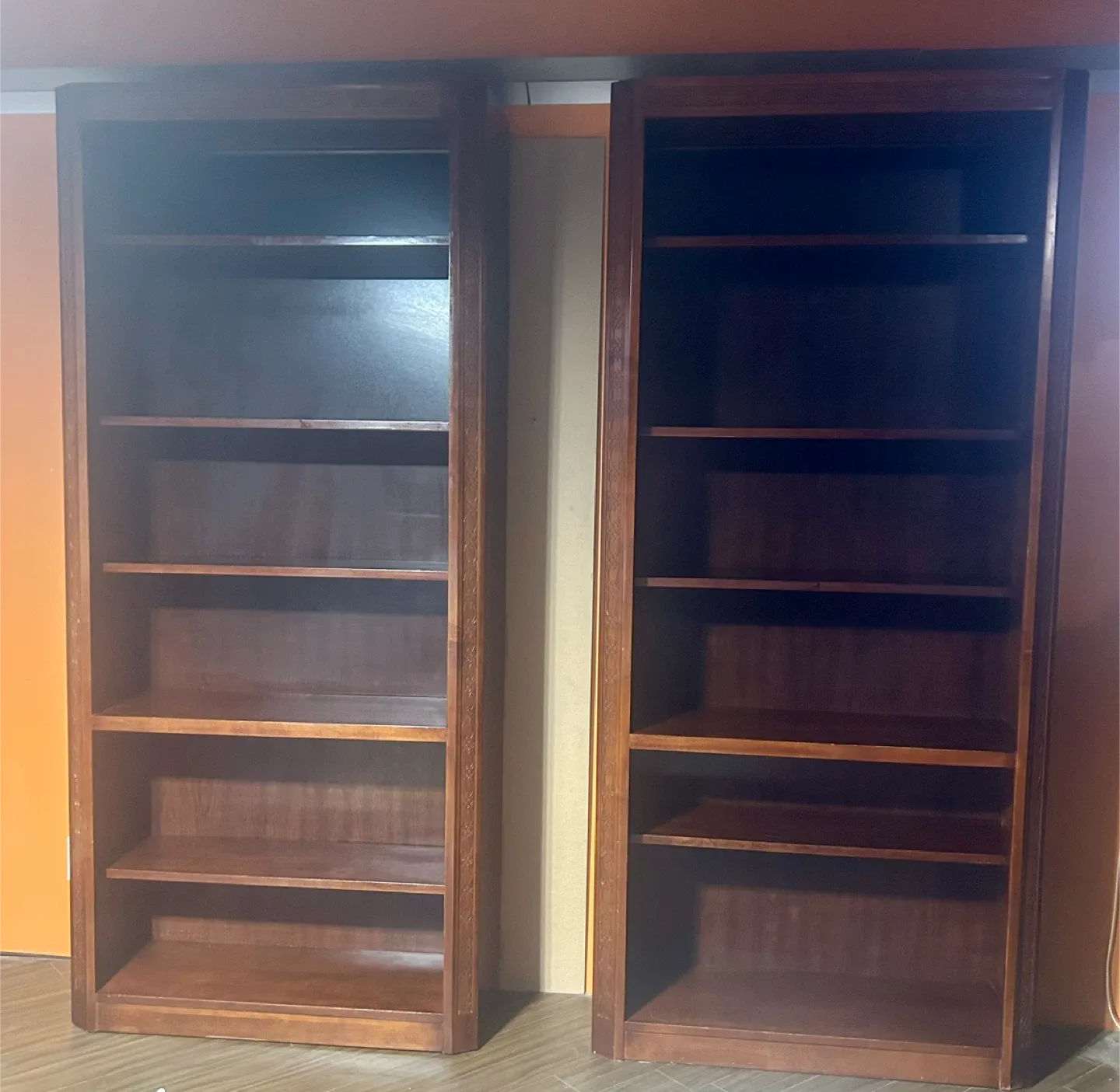 Wooden Bookcases Pair