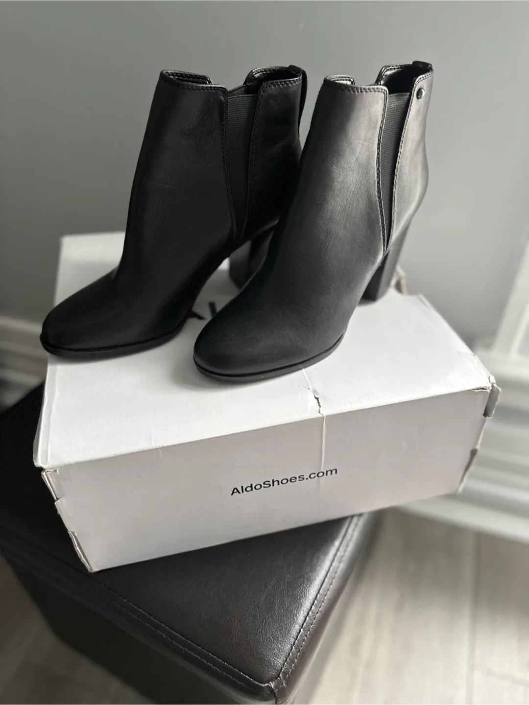 Aldo Black Heeled Booties - Size 7.5 image indicator(2)
