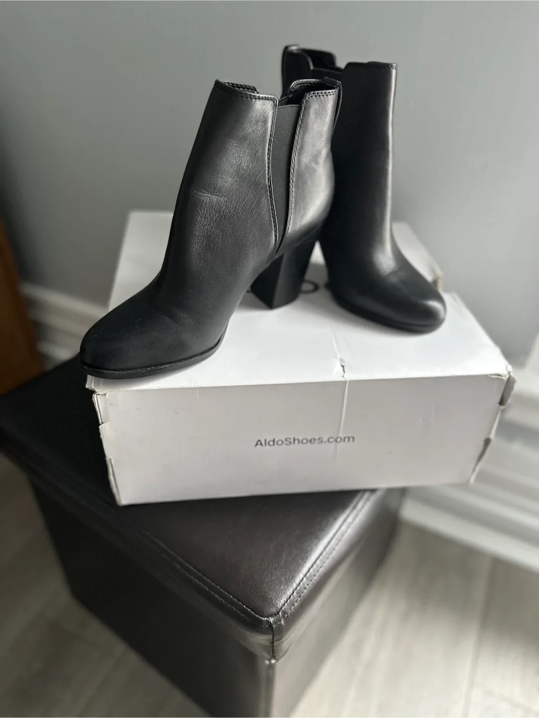 Aldo Black Heeled Booties - Size 7.5
