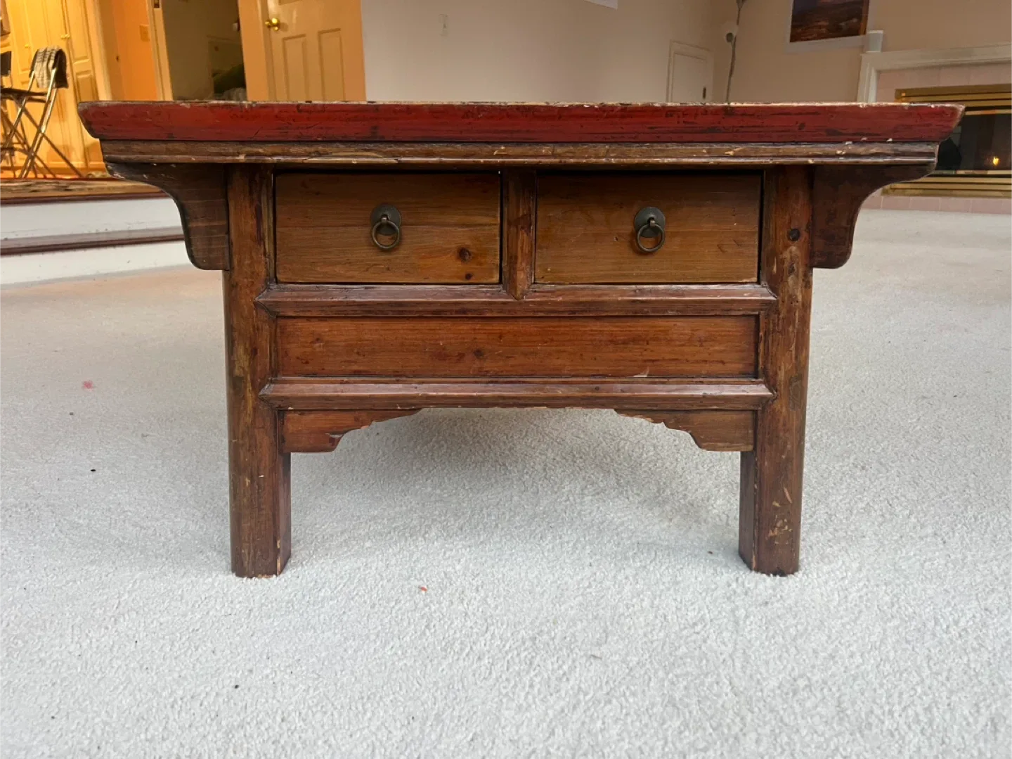 Vintage Red Wood Coffee Table image indicator(3)