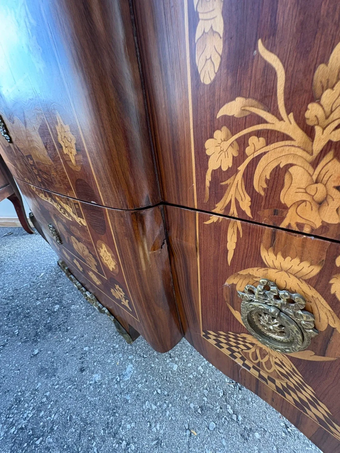 Antique Marquetry Inlaid Wood Dresser image indicator(7)