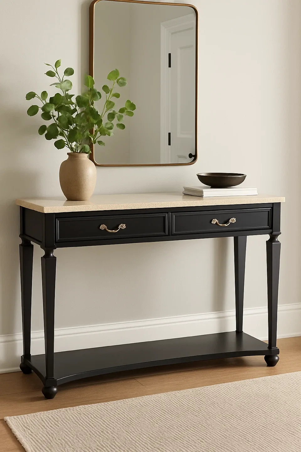 Console Table with Stone Top