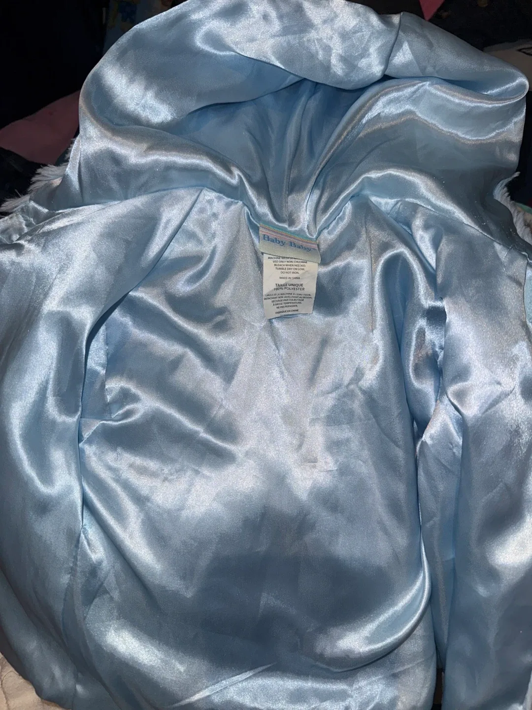 Baby Basics Blue Faux Fur Hooded Coat image indicator(2)