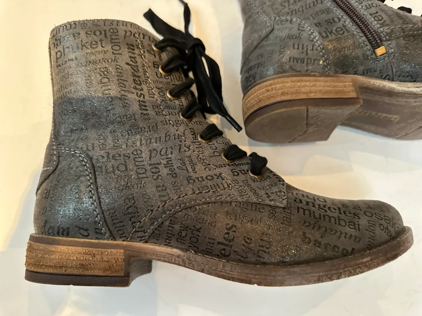 JOSEF SEIBEL  Grey Leather Boots, Size EUR 37/ US6-6.5 image indicator(4)