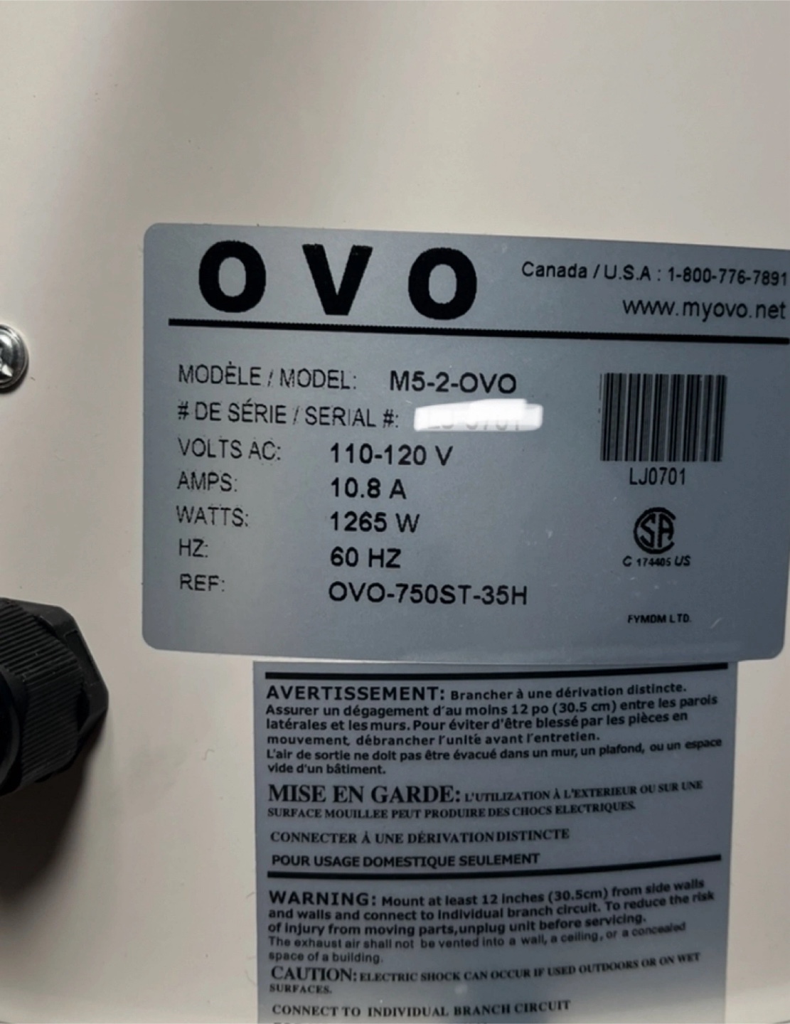 OVO Hybrid Cyclonic Central Vacuum 750 AirWatts - photo 3