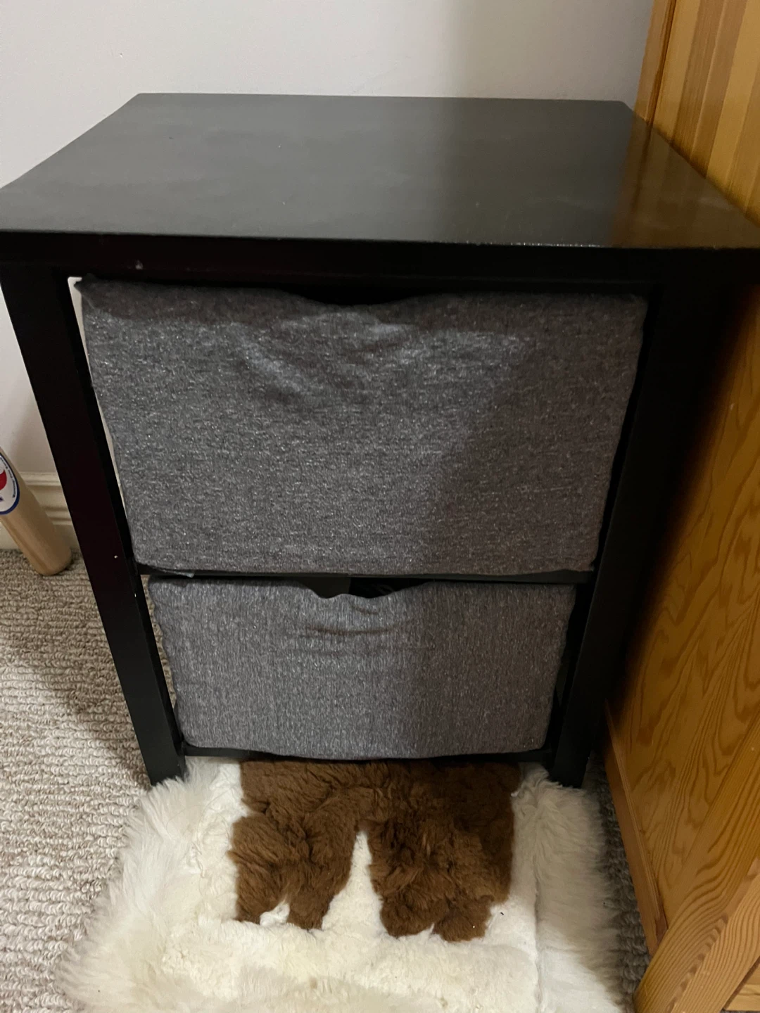 FREE - Black Bedside Table with 2 drawers